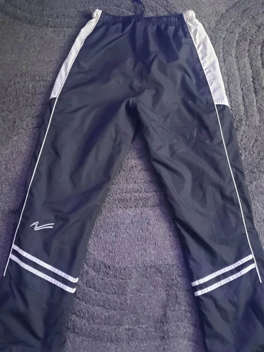 Kewl Men's White Sox Black Track Pants Drawstring Size S Zip Leg